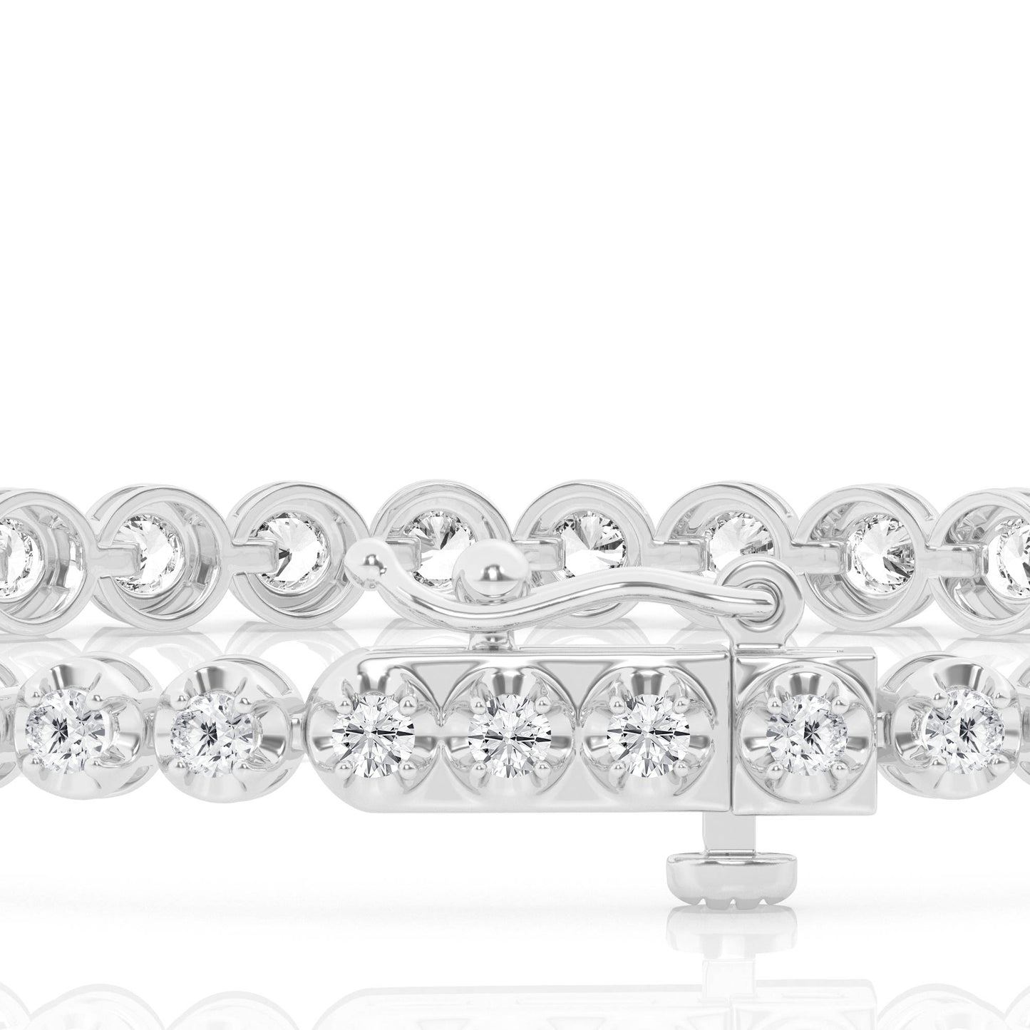 14K White Gold Lab Diamond Tennis Bracelet Sparkle