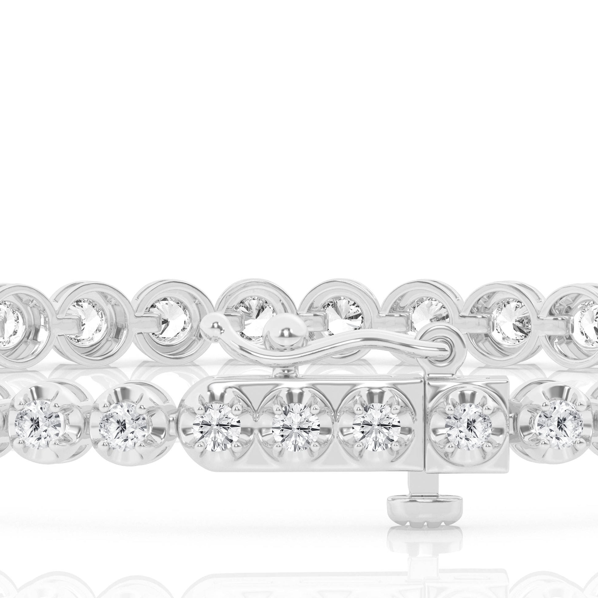 14K White Gold Lab Diamond Tennis Bracelet Sparkle
