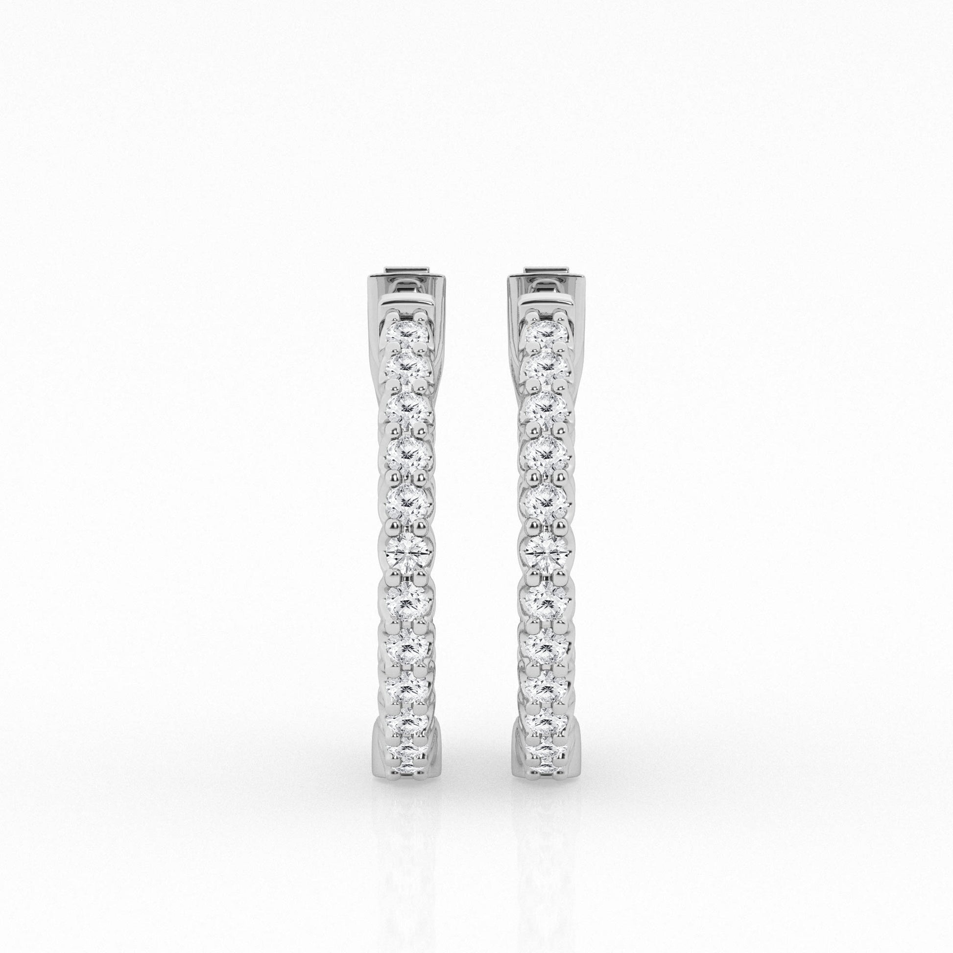 14K White Gold Lab Diamond Hoop Earrings (3.5 ctw)