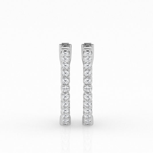 14K White Gold Lab Diamond Round Hoop Earrings (8.00 cttw)