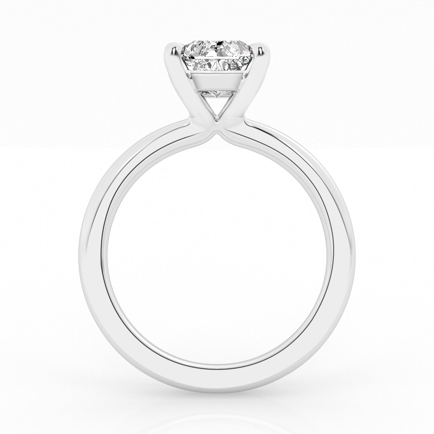 14K White Gold 3ct Radiant Lab Diamond Solitaire Ring