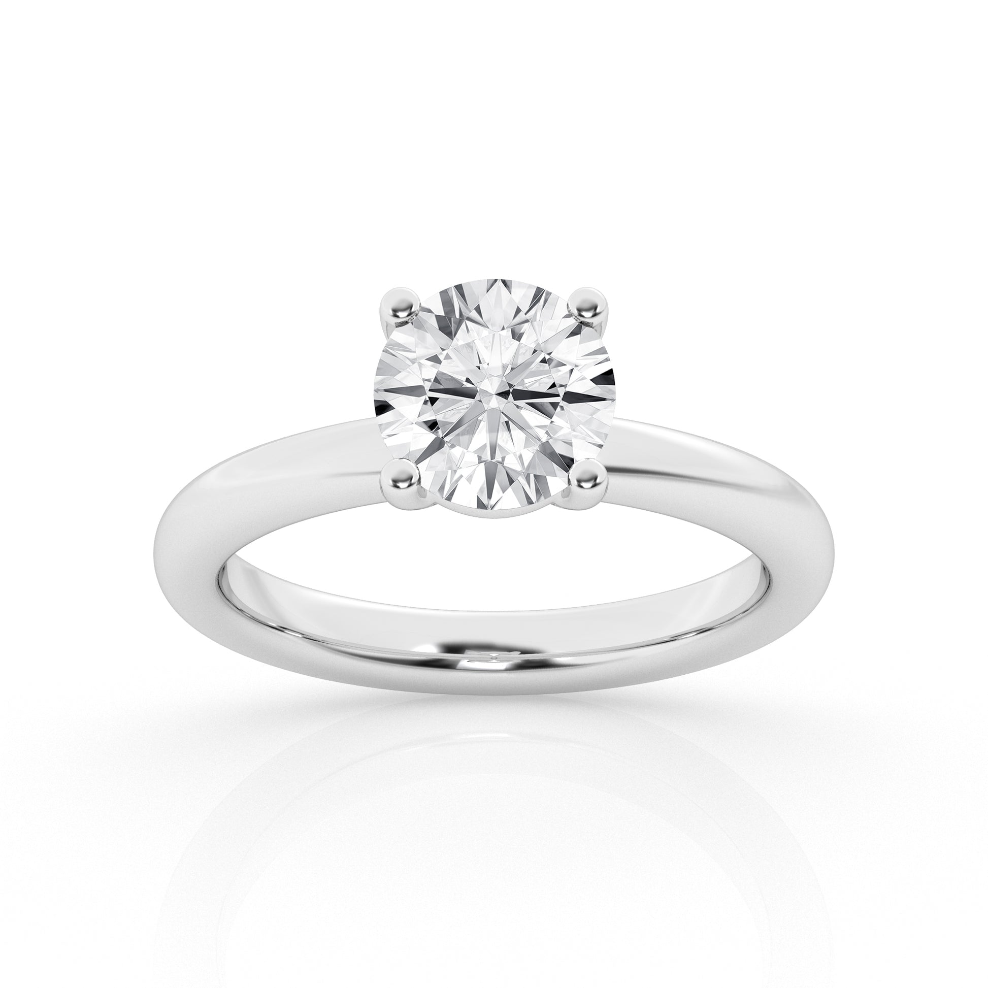 14K White Gold 1ct Lab Diamond Solitaire Ring
