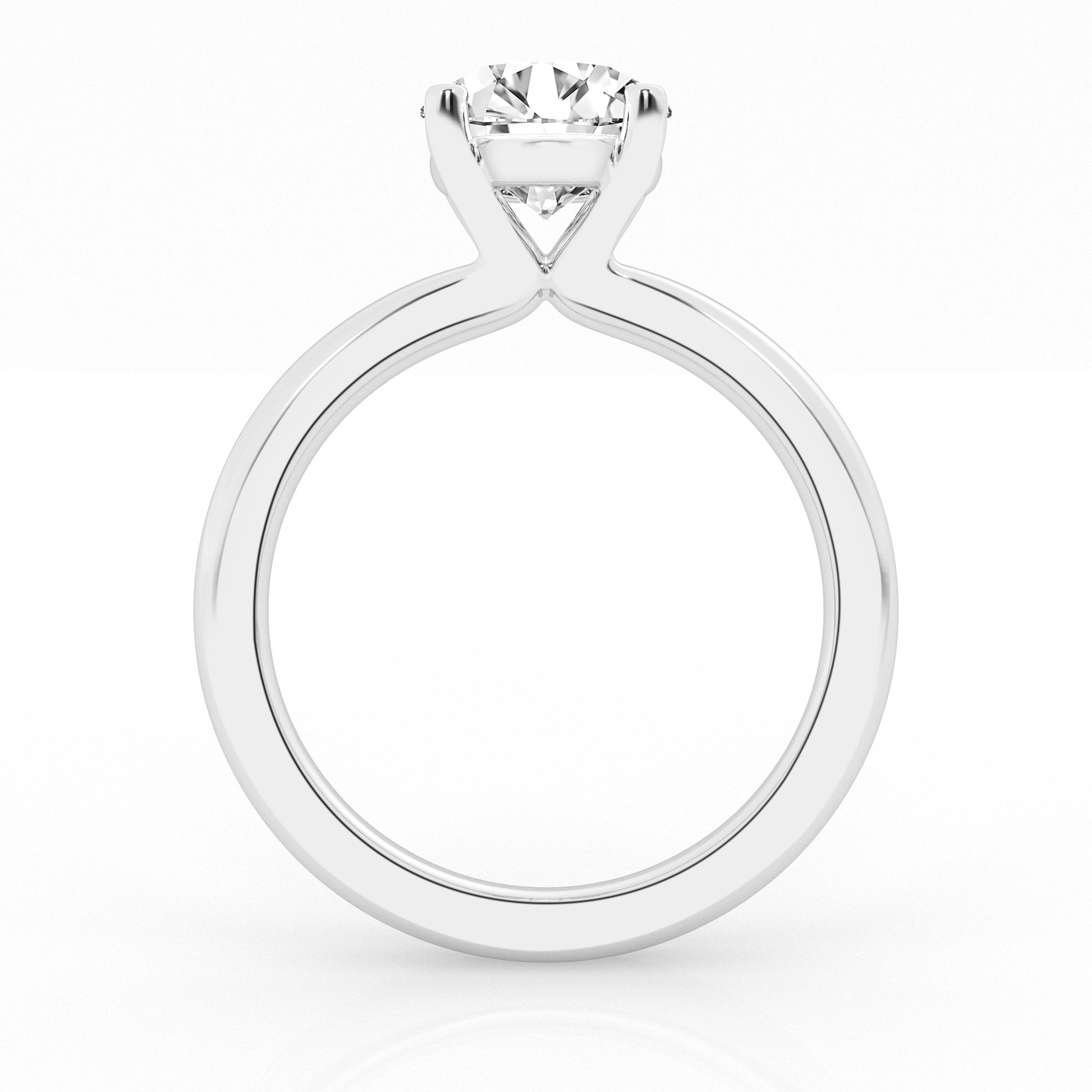 14K White Gold 3ct Lab Diamond Solitaire Ring
