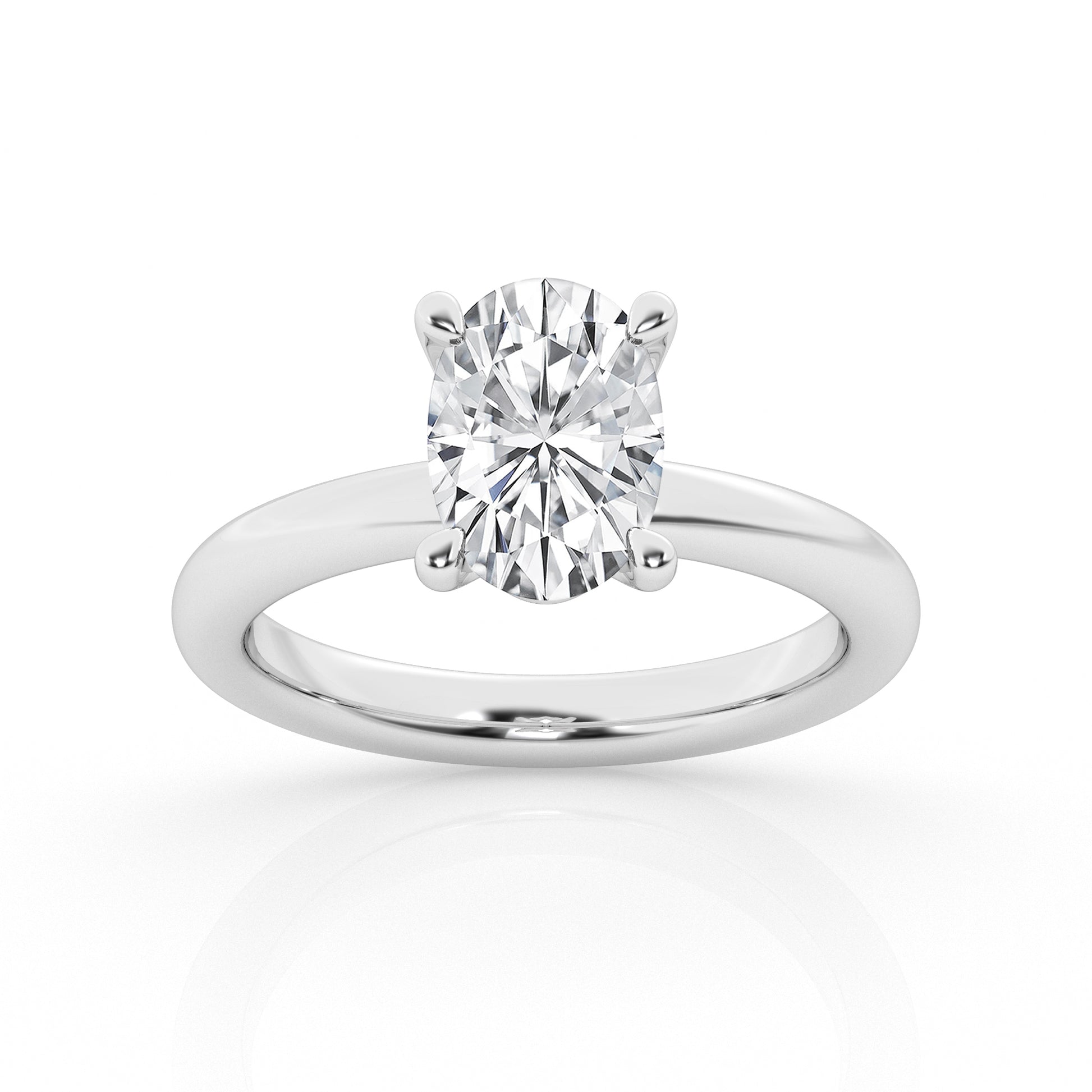 14K White Gold 1.5ct Oval Lab Diamond Solitaire Ring