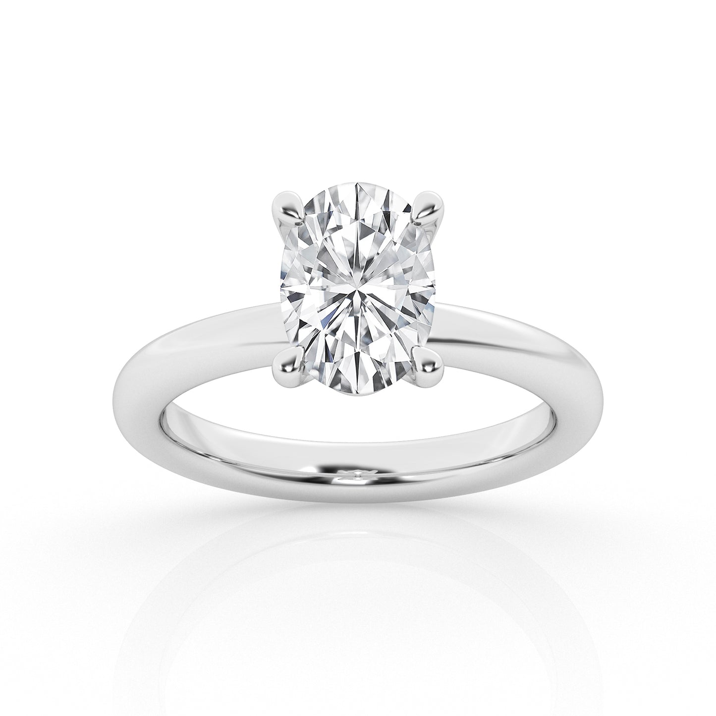 Timeless 1ct Oval Lab Diamond Solitaire Ring in 14K White Gold