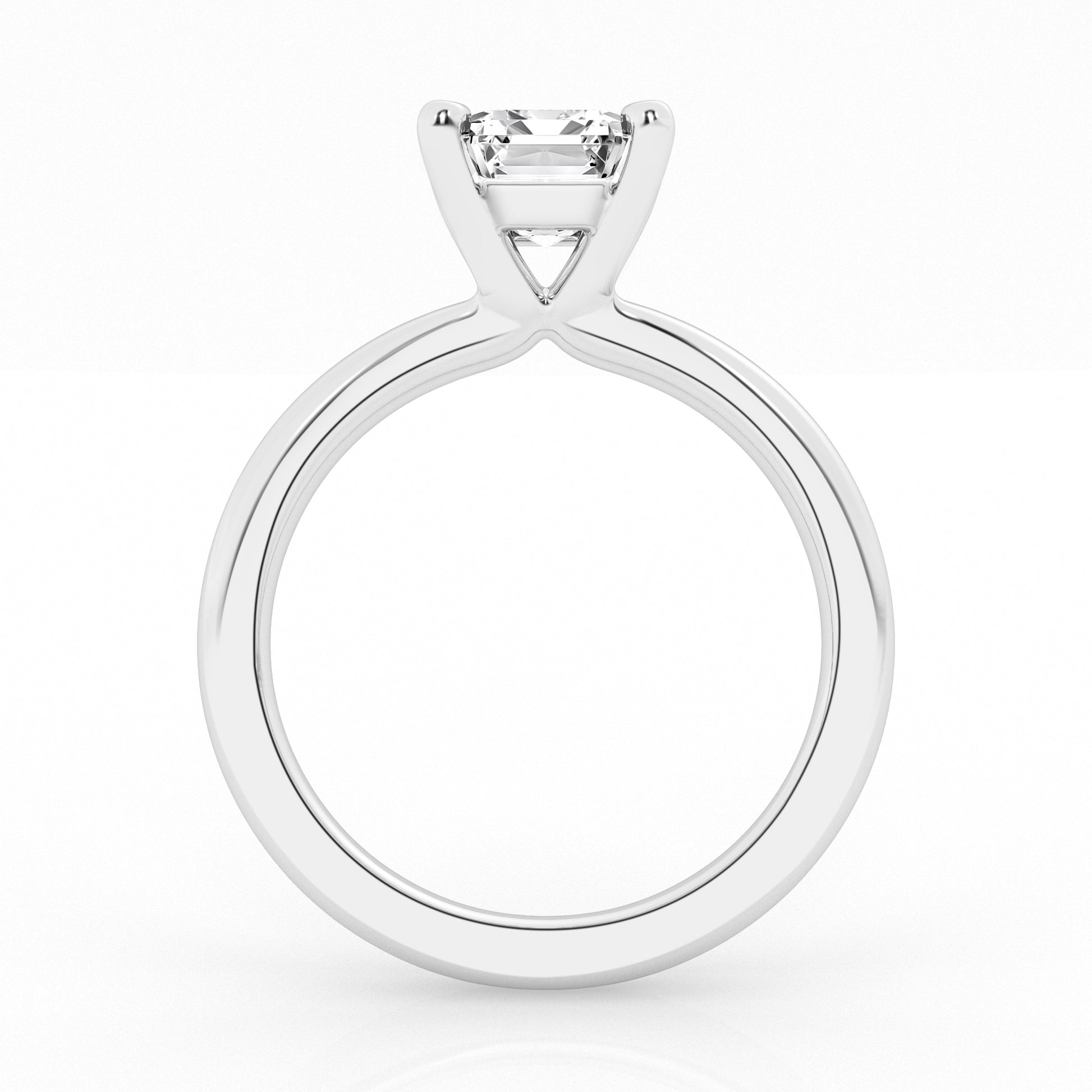 Elegant 1ct Emerald Cut Lab Diamond Solitaire Ring