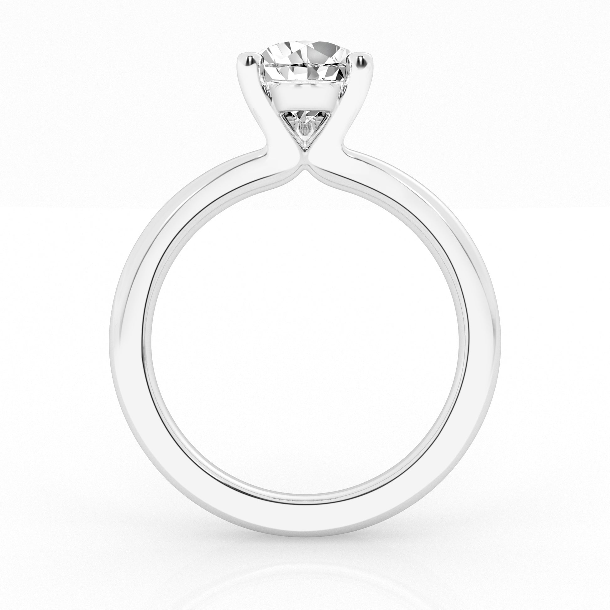 14K White Gold 3ct Pear Lab Diamond Solitaire Ring