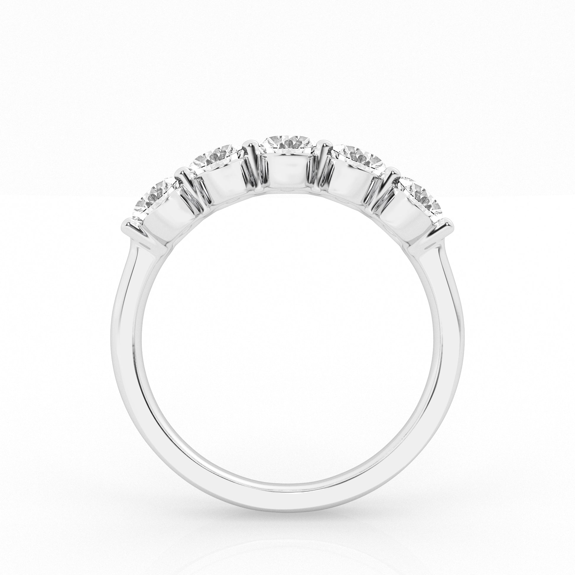 14K White Gold 2ct Lab Diamond Oval 5-Stone Engagement Ring