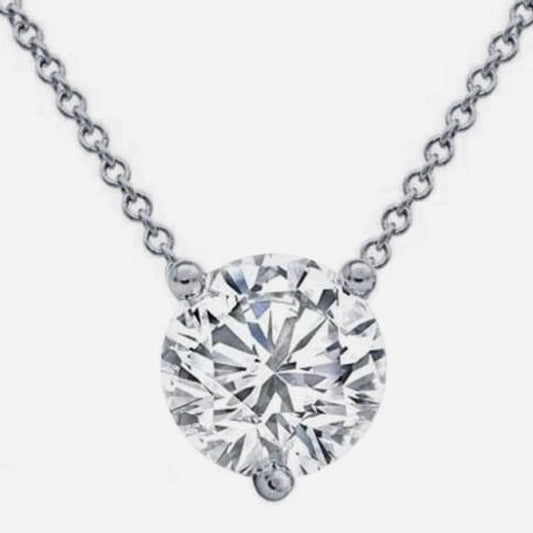 14K White Gold 1.5ct Lab Diamond Solitaire Pendant