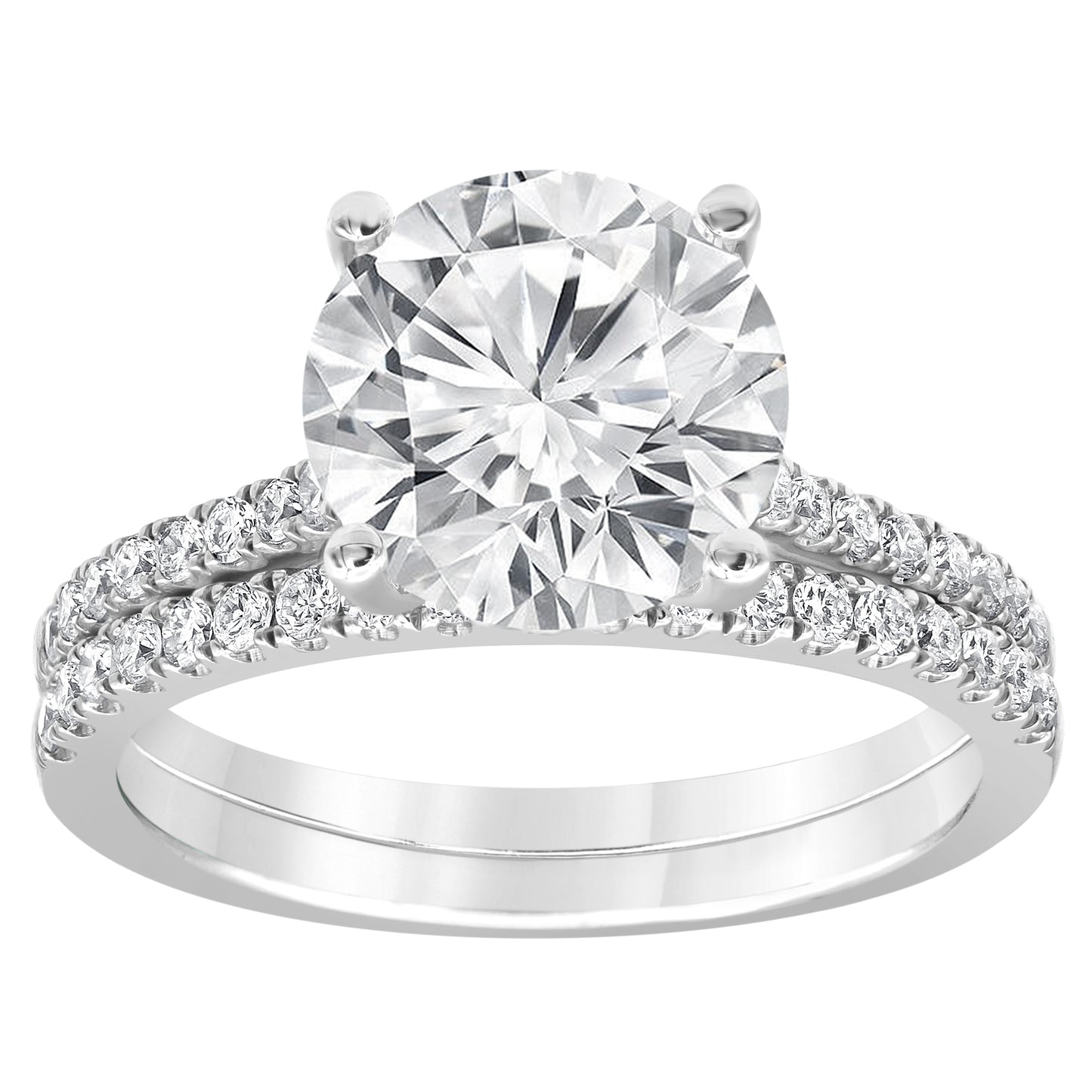 14K White Gold Lab Diamond Halo Engagement Ring