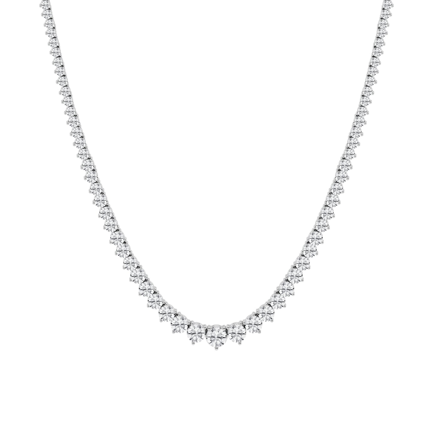 15 Carat Lab Diamond Rivera Necklace in 14K White Gold