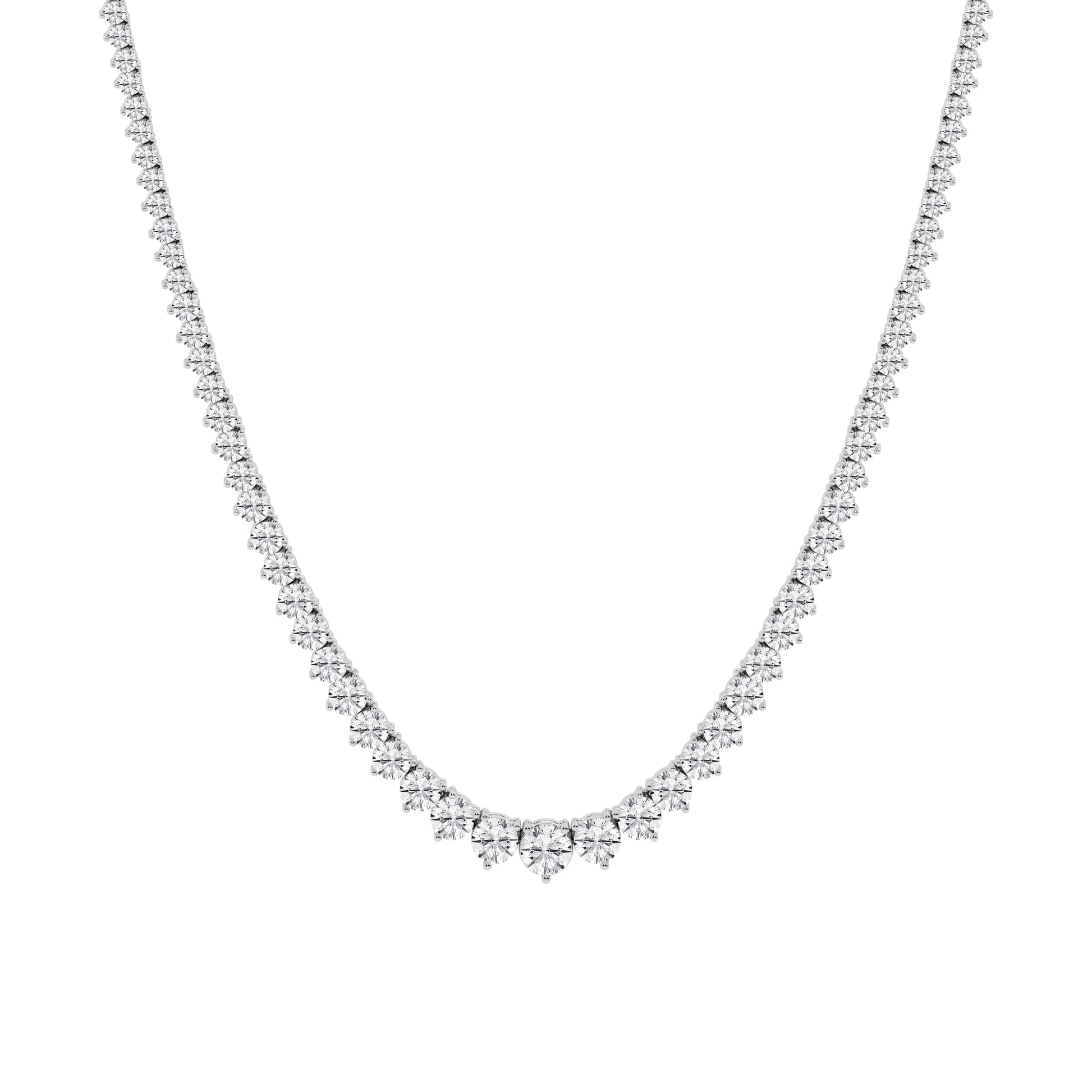 15 Carat Lab Diamond Rivera Necklace in 14K White Gold
