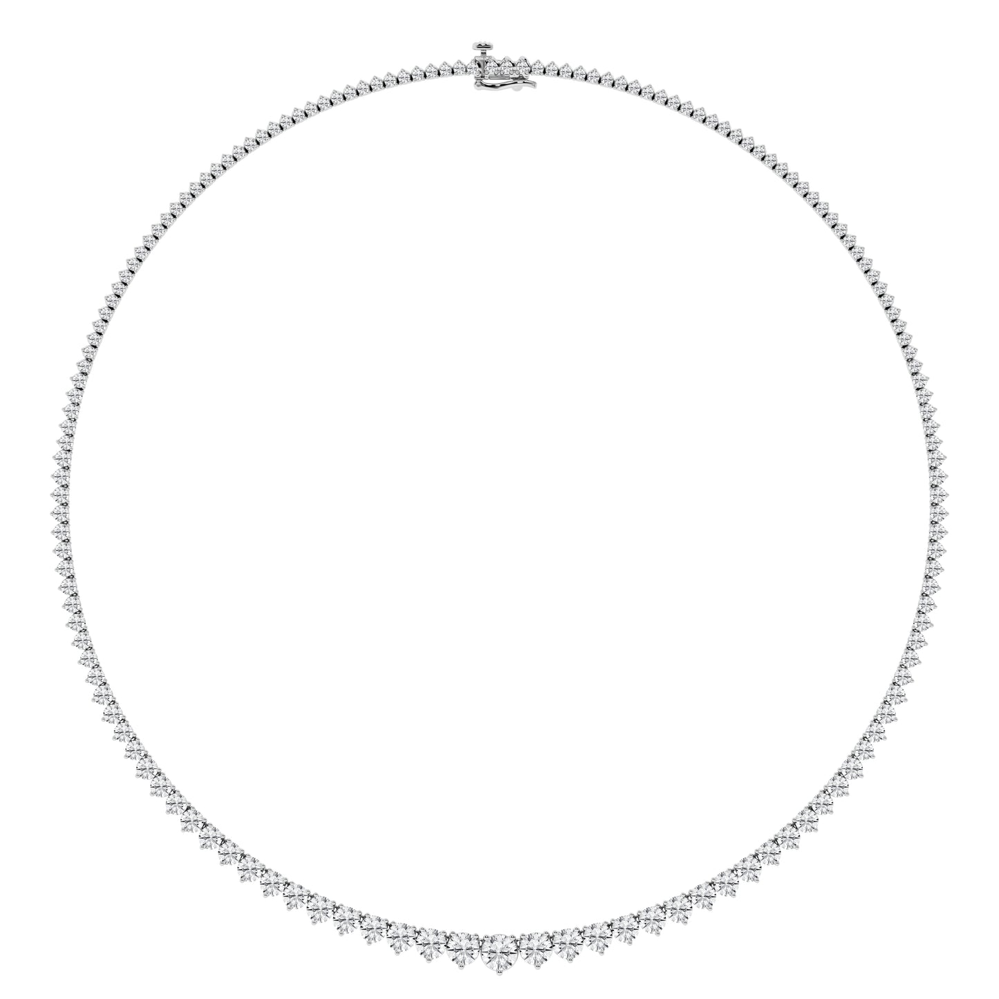 15 Carat Lab Diamond Rivera Necklace in 14K White Gold