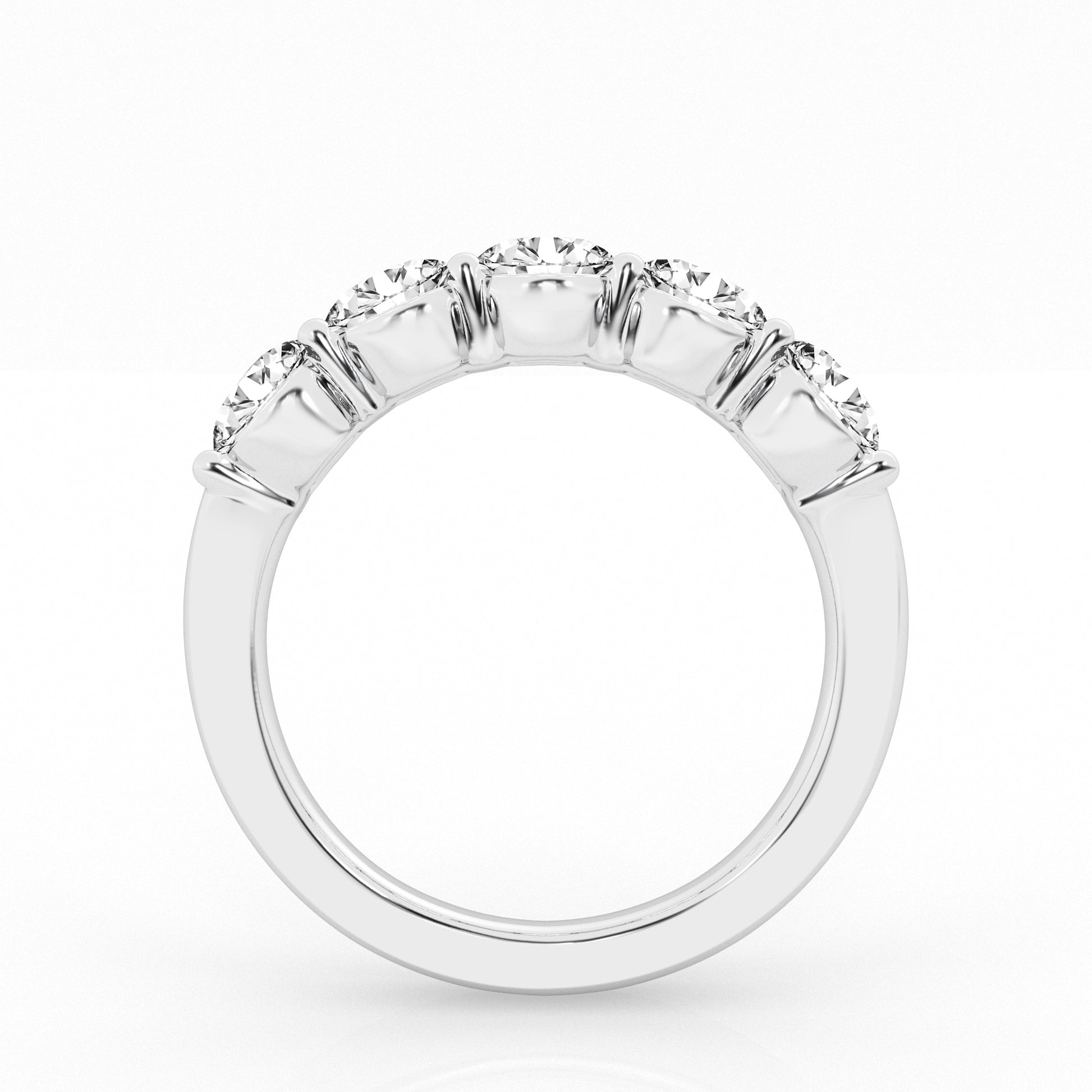 14K White Gold 5-Stone Lab Diamond Engagement Ring