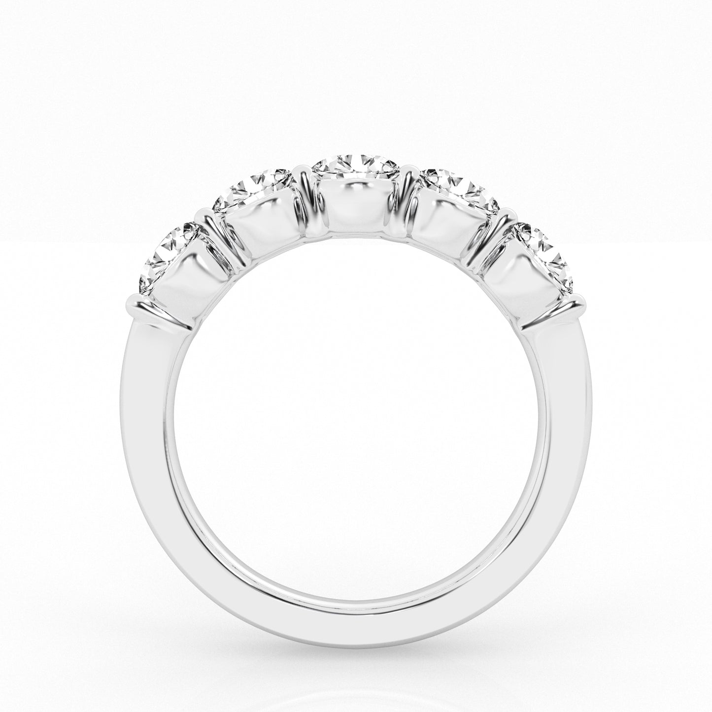 14K White Gold 5-Stone Lab Diamond Engagement Ring