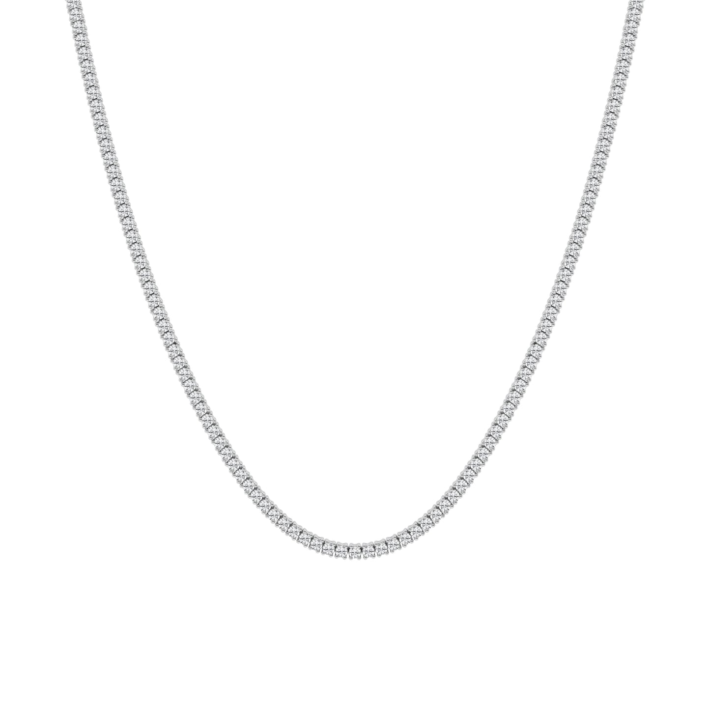 14K White Gold 7ct Lab Diamond Tennis Necklace