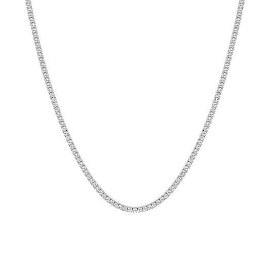 14K White Gold 7ct Lab Diamond Tennis Necklace
