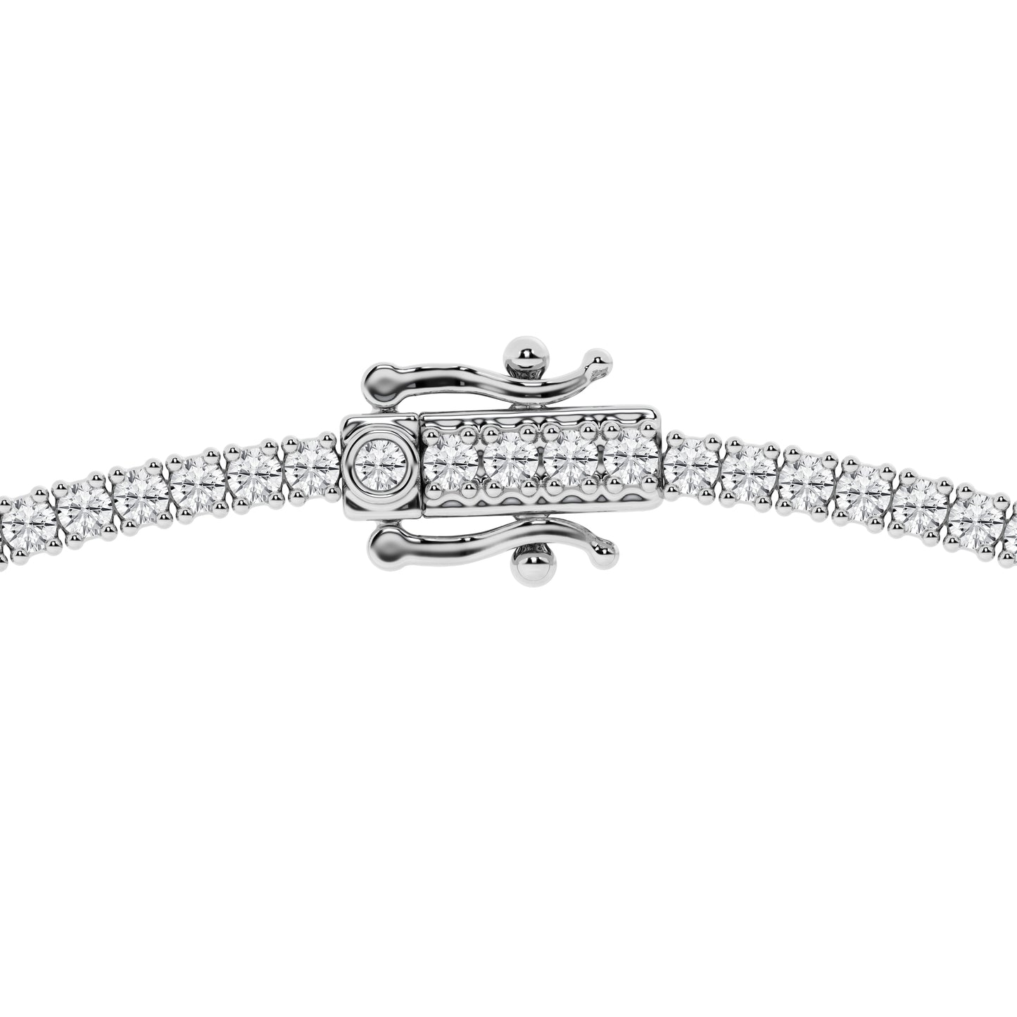 14K White Gold 7ct Lab Diamond Tennis Necklace