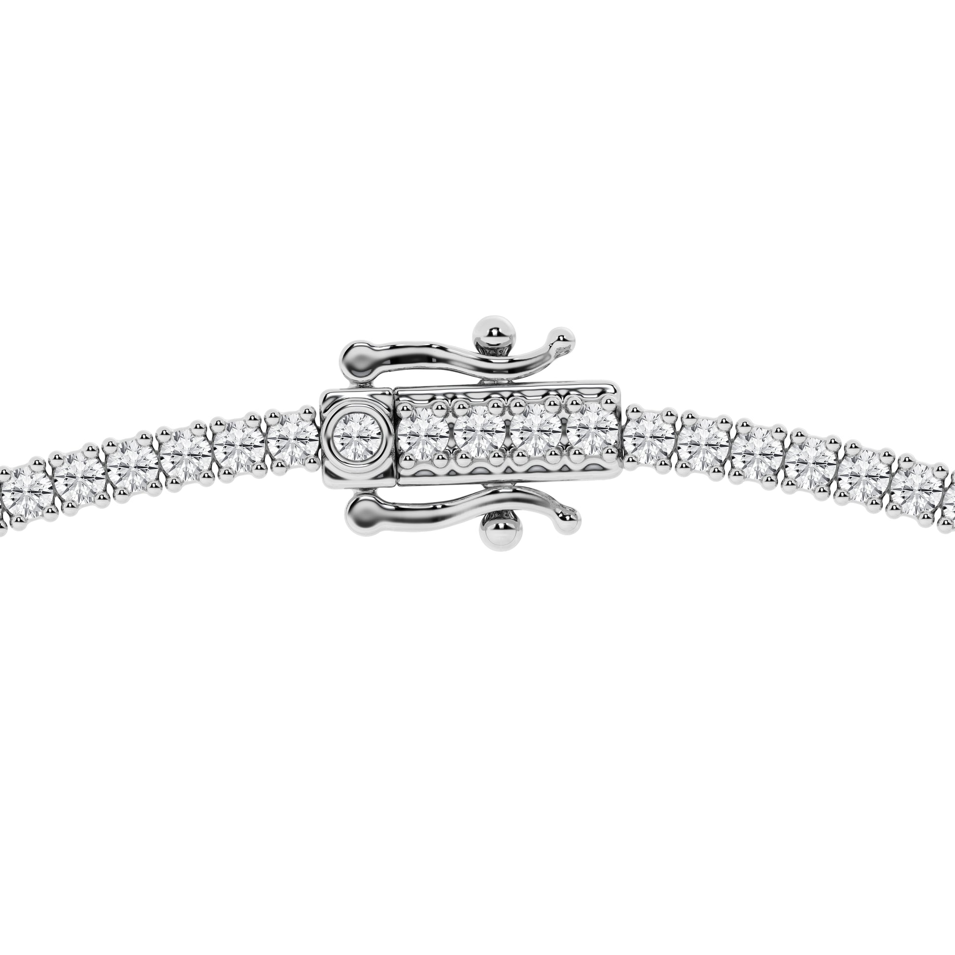 14K White Gold 7ct Lab Diamond Tennis Necklace
