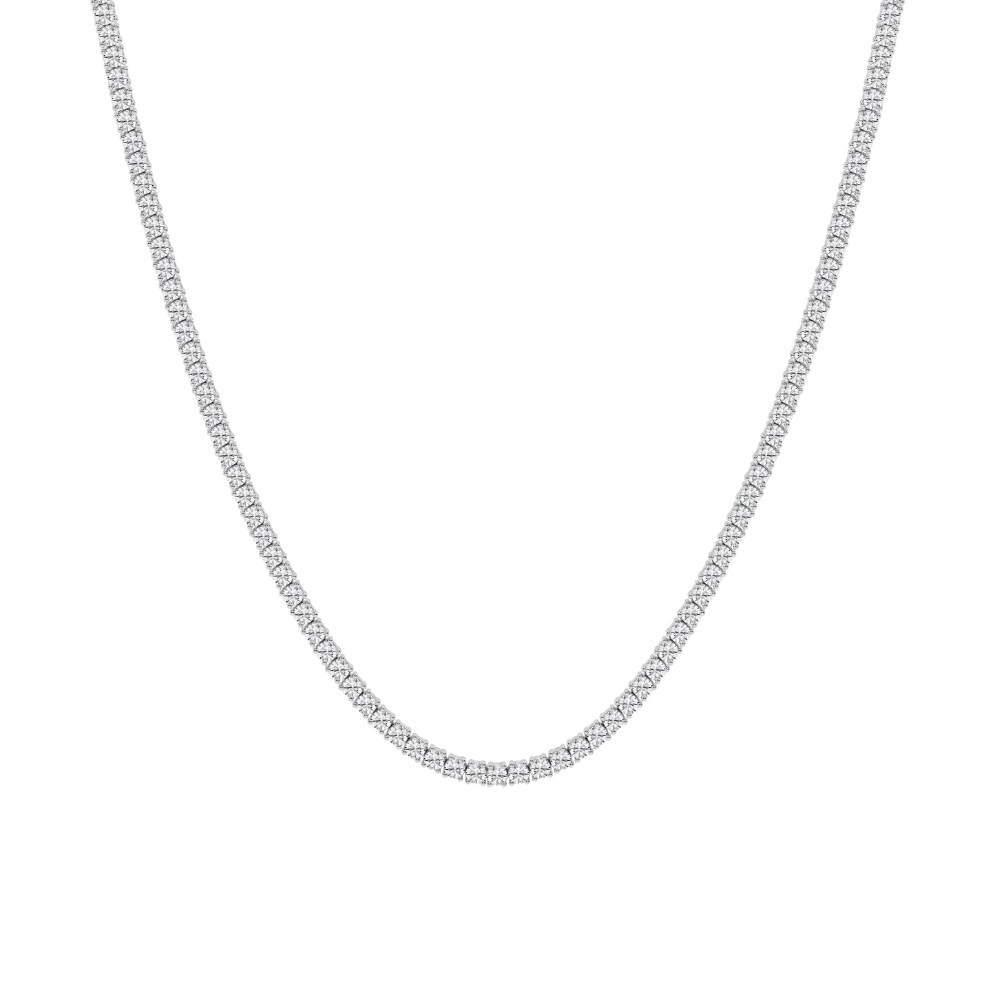 14K White Gold 10ct Lab Diamond Tennis Necklace