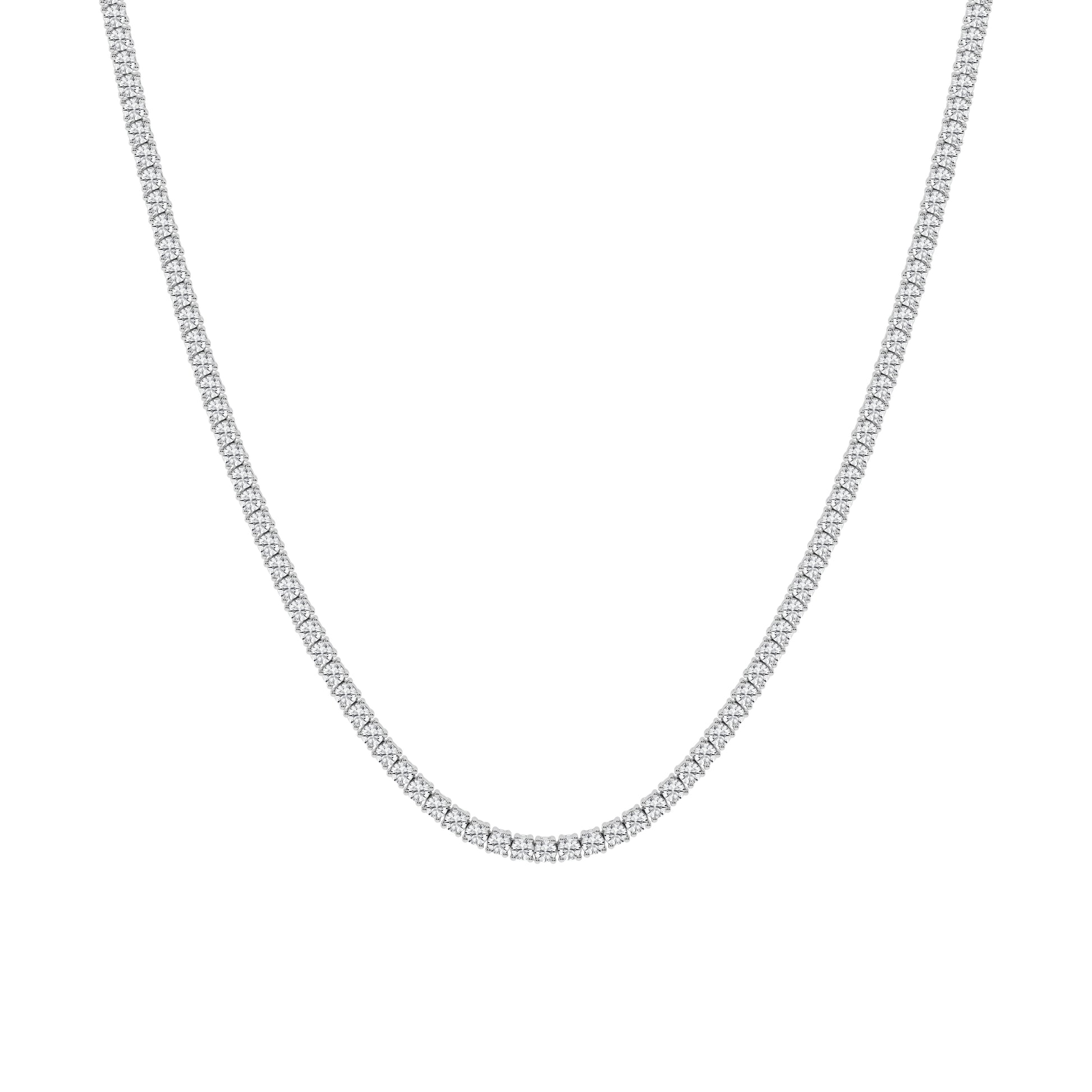 14K White Gold 10ct Lab Diamond Tennis Necklace
