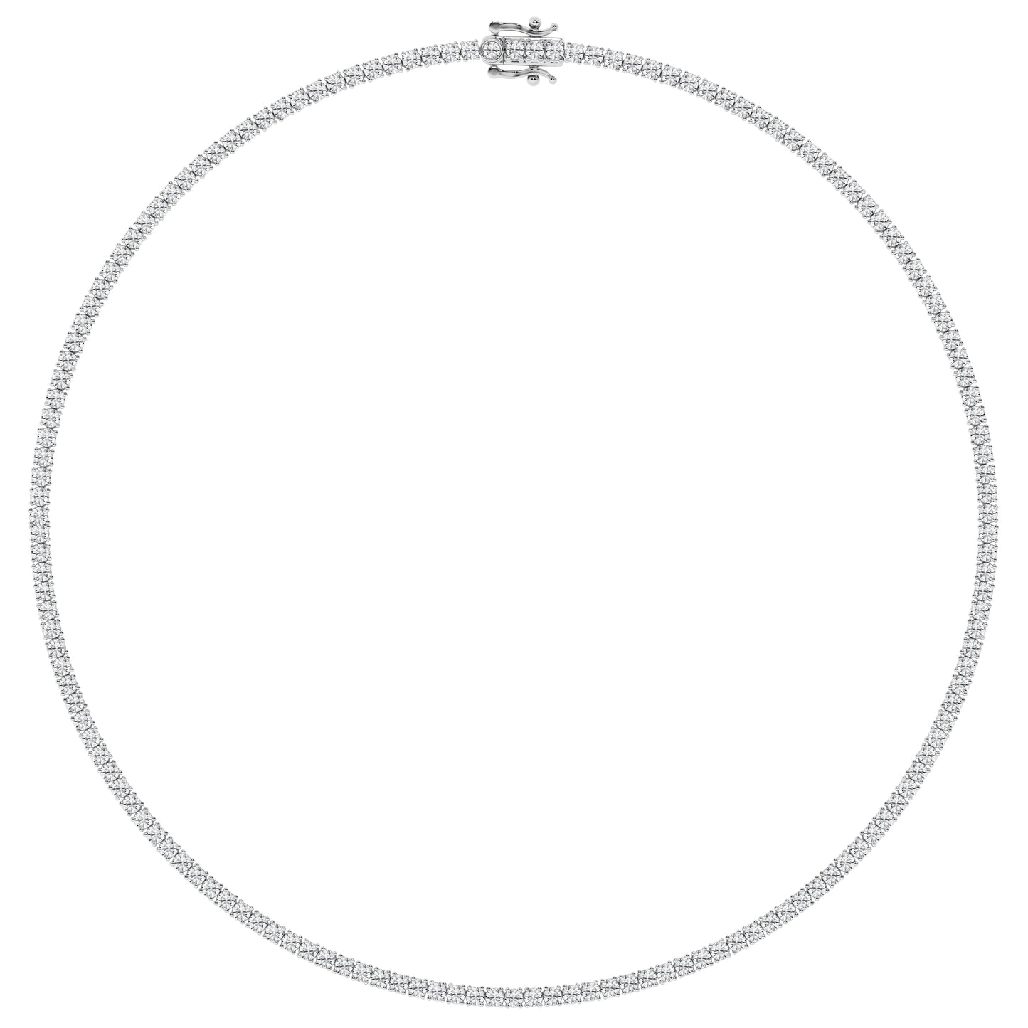 14K White Gold 10ct Lab Diamond Tennis Necklace