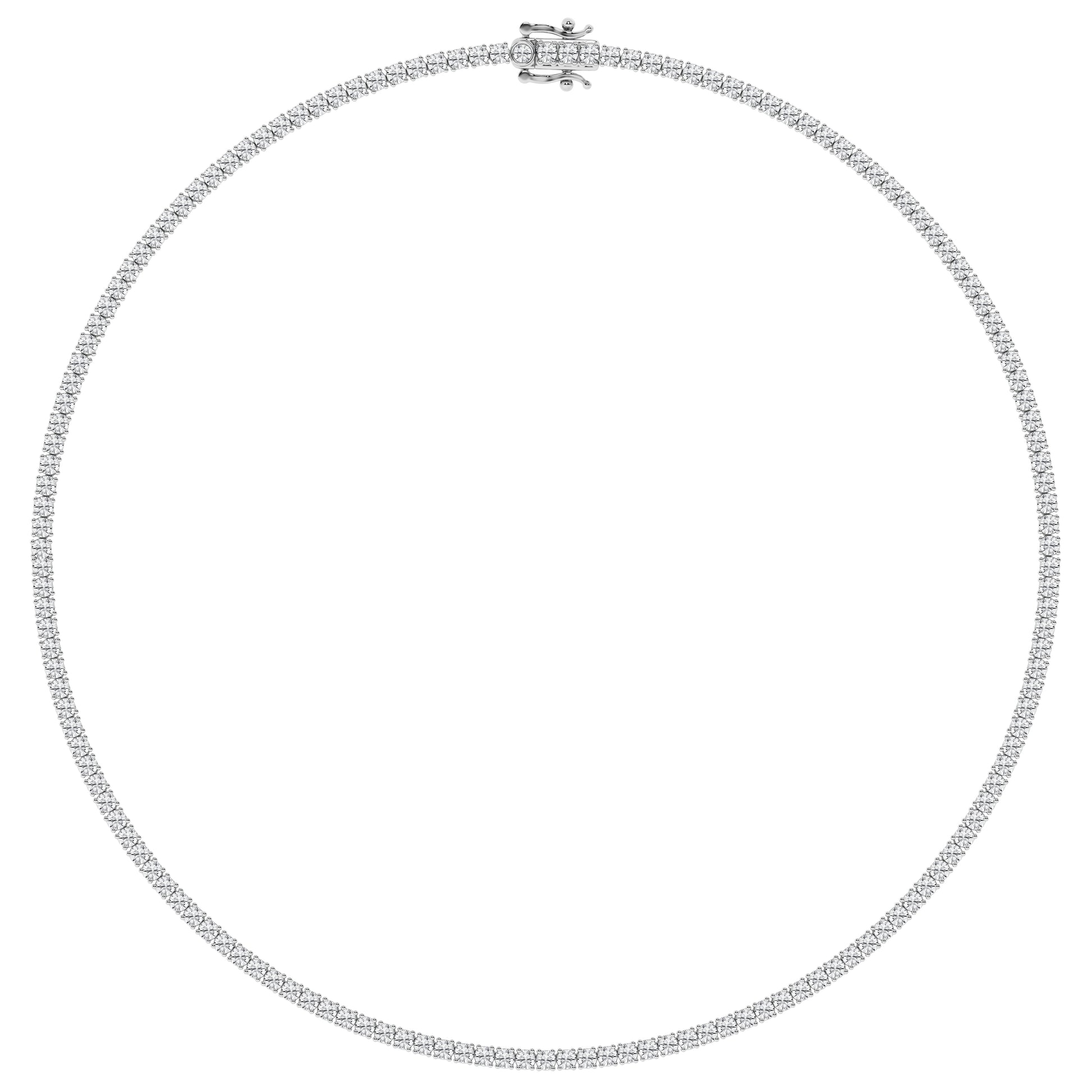 14K White Gold 10ct Lab Diamond Tennis Necklace