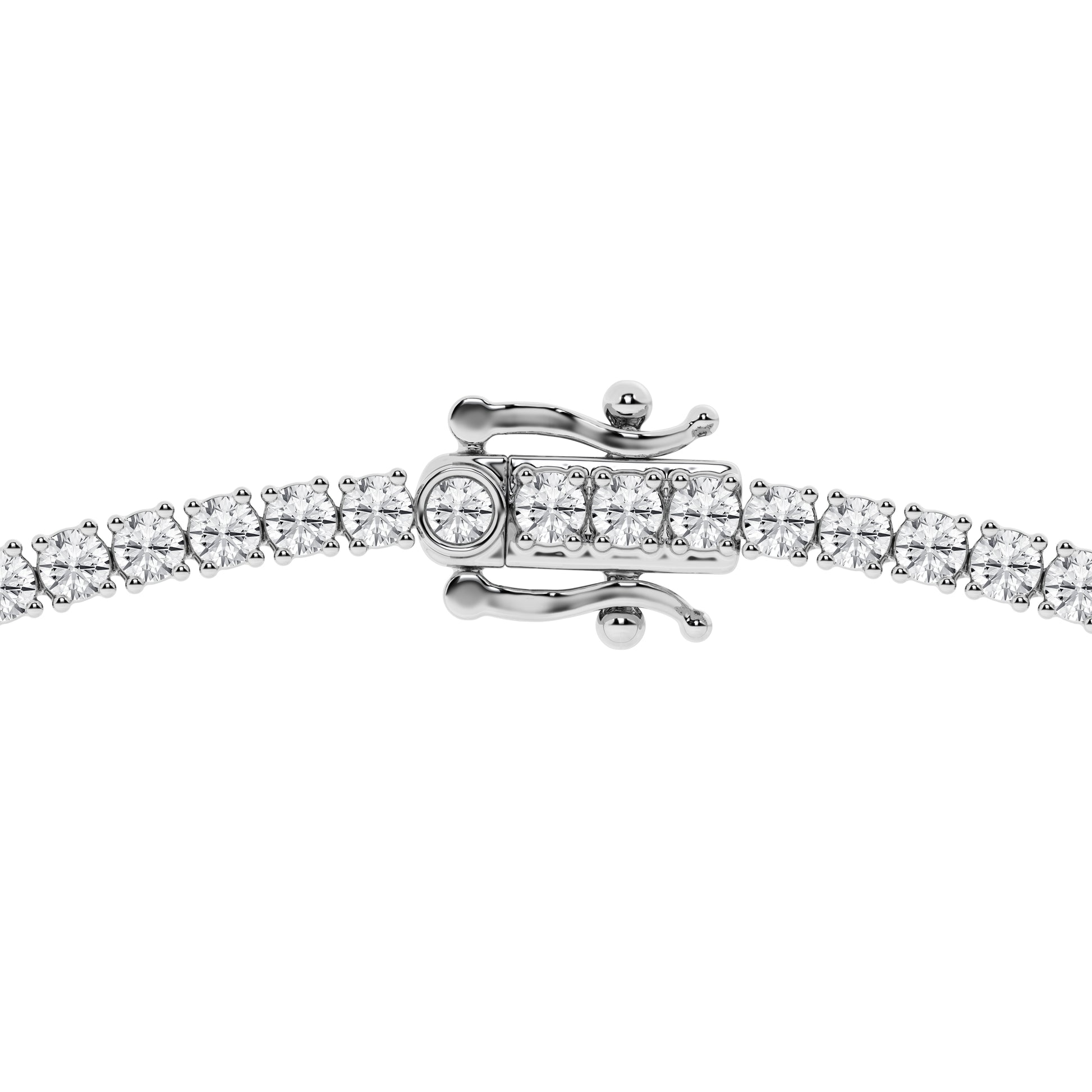 14K White Gold 10ct Lab Diamond Tennis Necklace