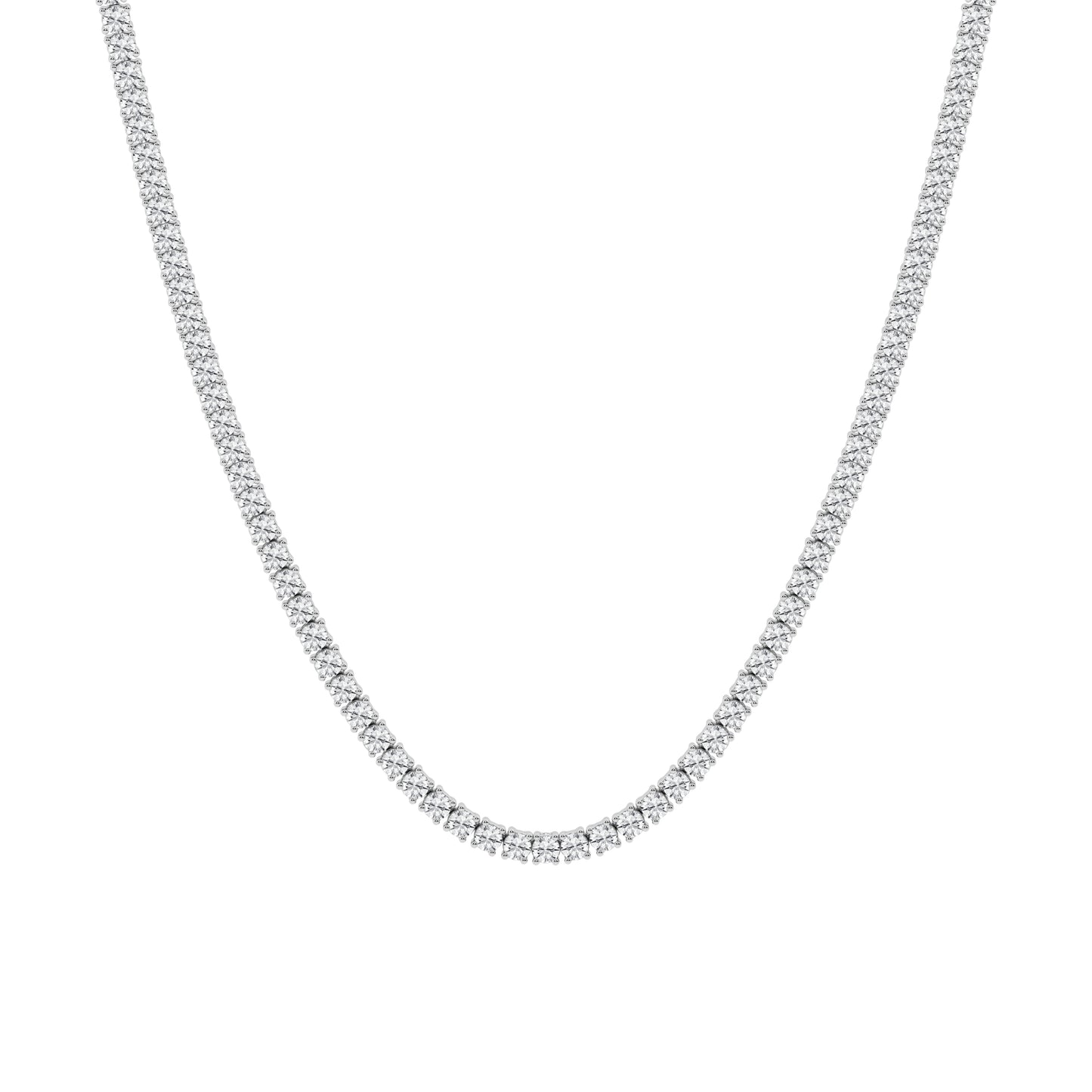 15 CT Lab Diamond Tennis Necklace in 14K White Gold