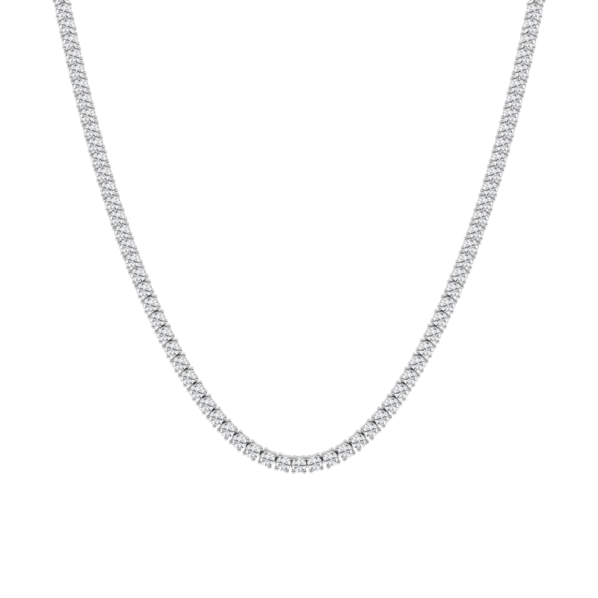 15 CT Lab Diamond Tennis Necklace in 14K White Gold