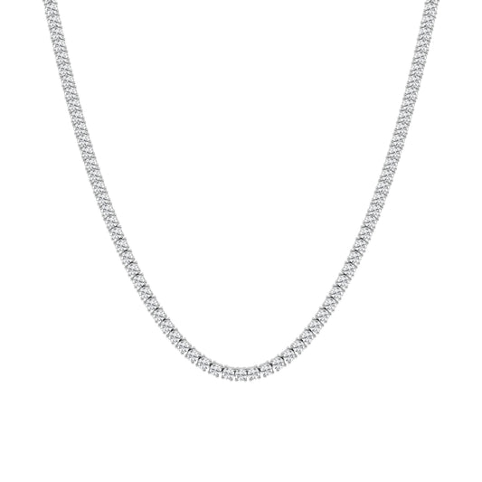 15 CT Lab Diamond Tennis Necklace in 14K White Gold
