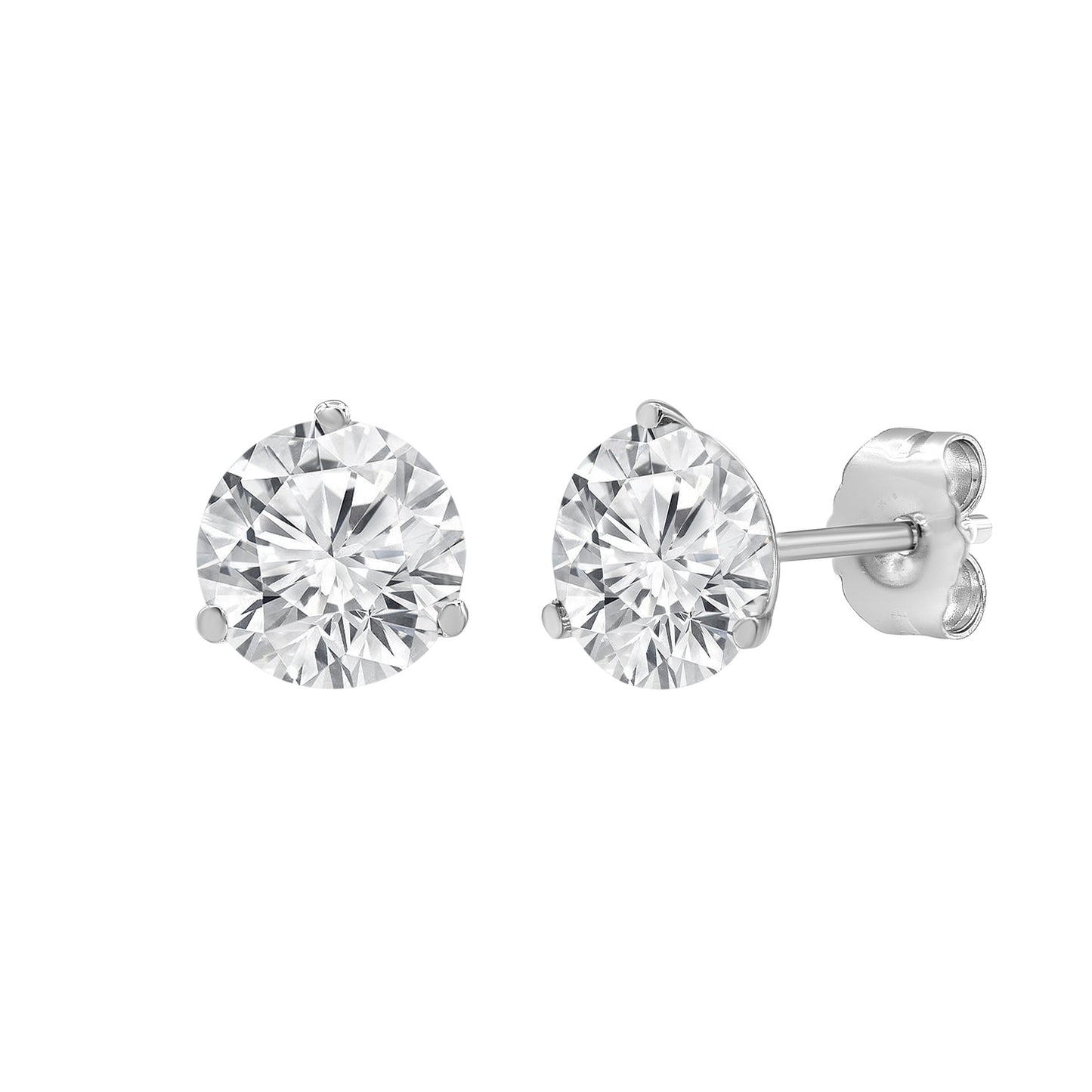 14K White Gold 1.50 ctw Round Lab Diamond Martini Studs