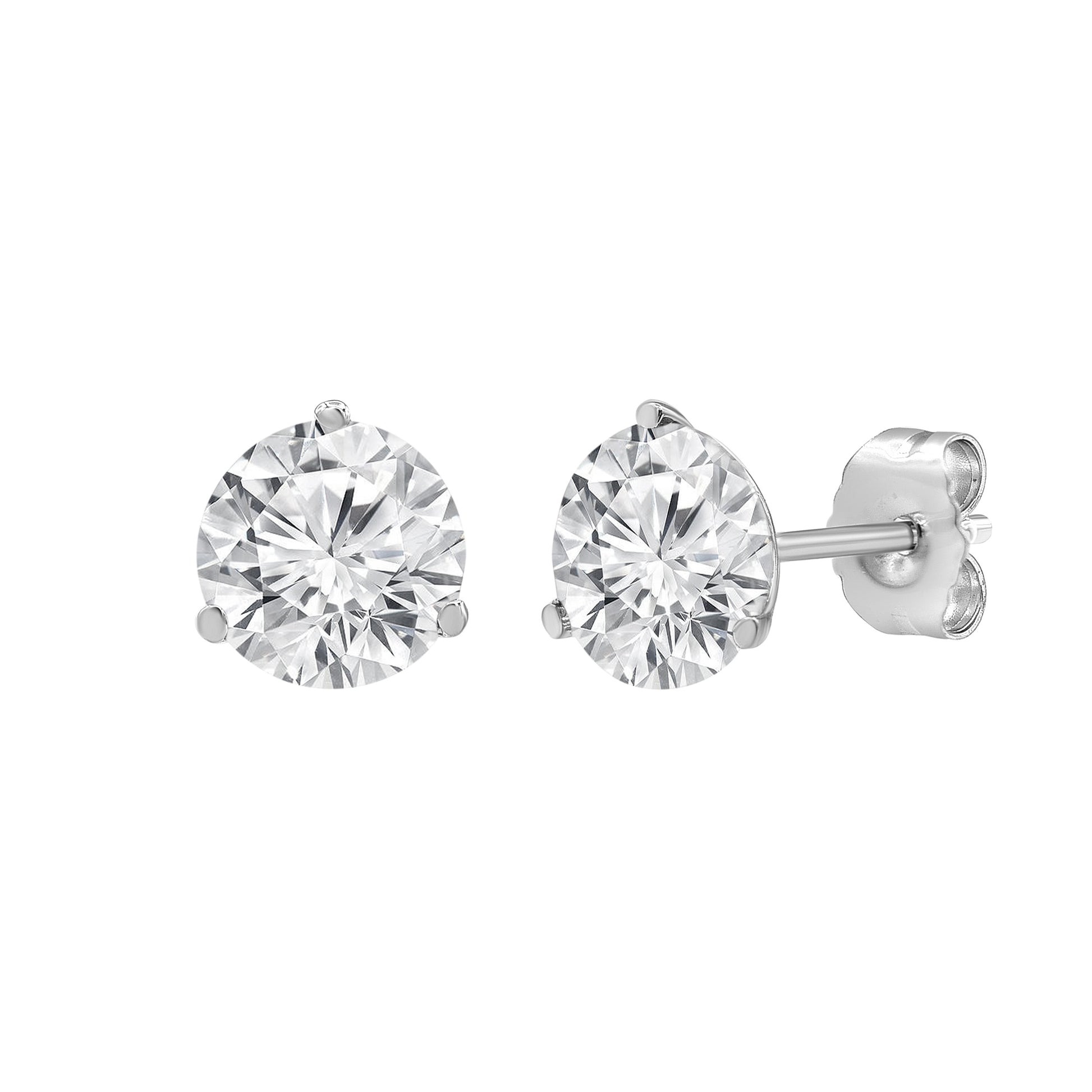 14K White Gold 1.50 ctw Round Lab Diamond Martini Studs