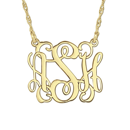 14K White Gold Personalized Vine Mono